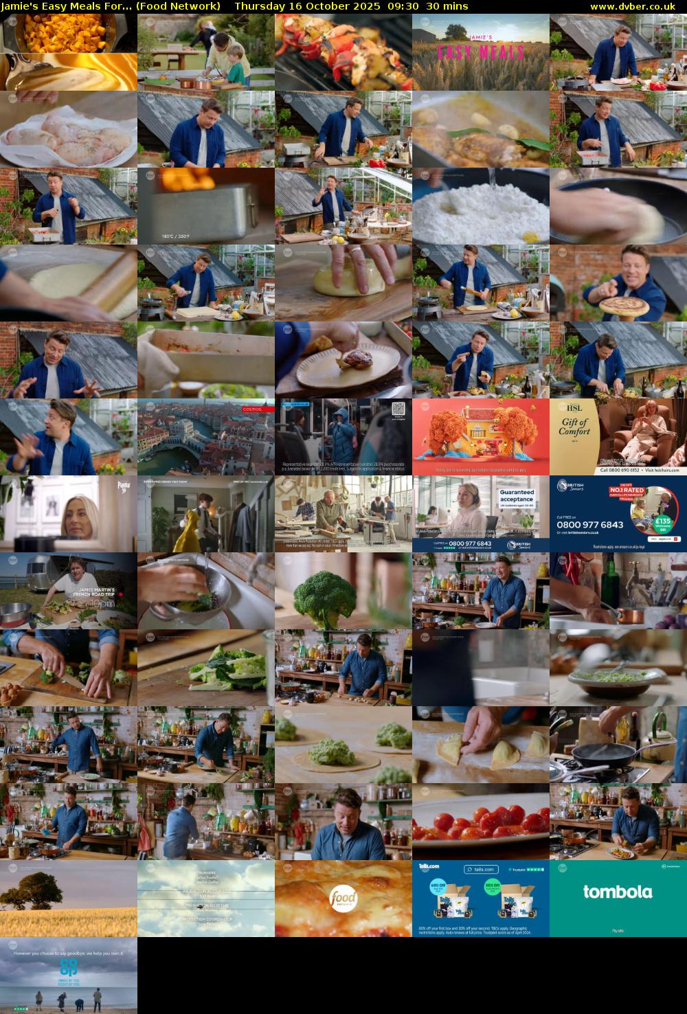 Jamie's Easy Meals For... (Food Network) Thursday 16 October 2025 09:30 - 10:00