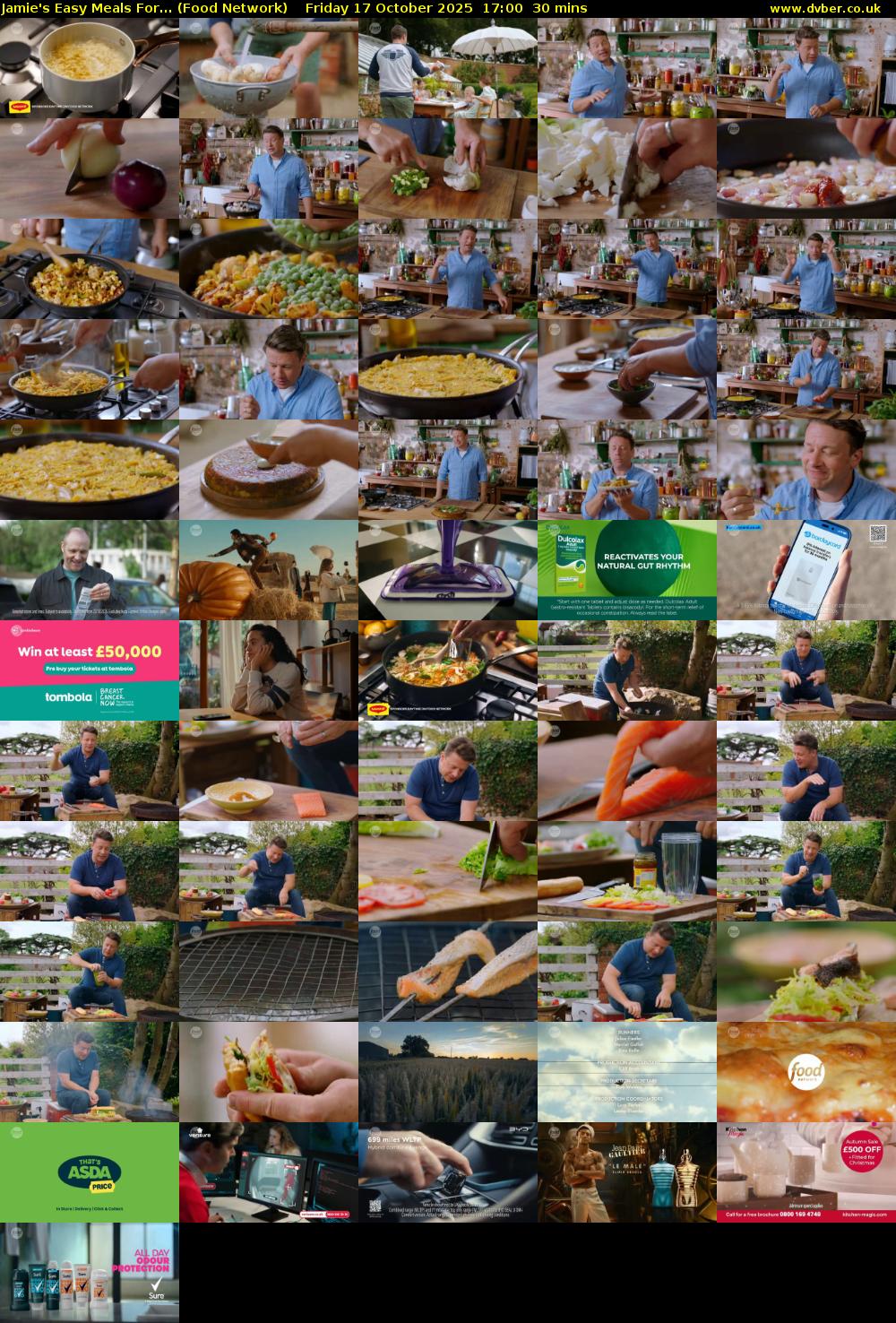 Jamie's Easy Meals For... (Food Network) Friday 17 October 2025 17:00 - 17:30