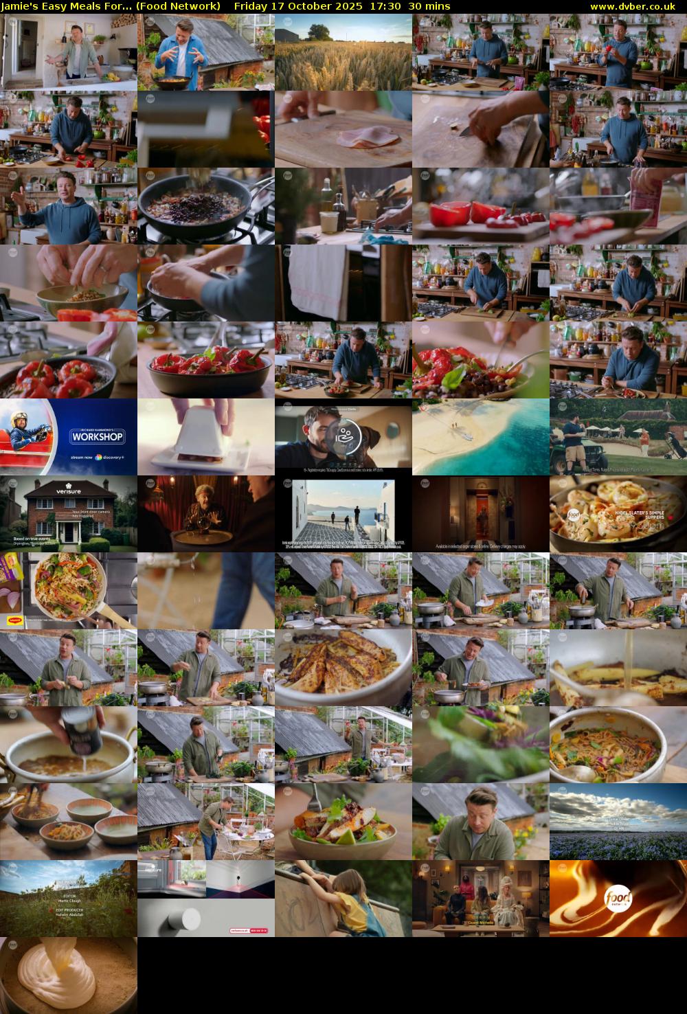 Jamie's Easy Meals For... (Food Network) Friday 17 October 2025 17:30 - 18:00