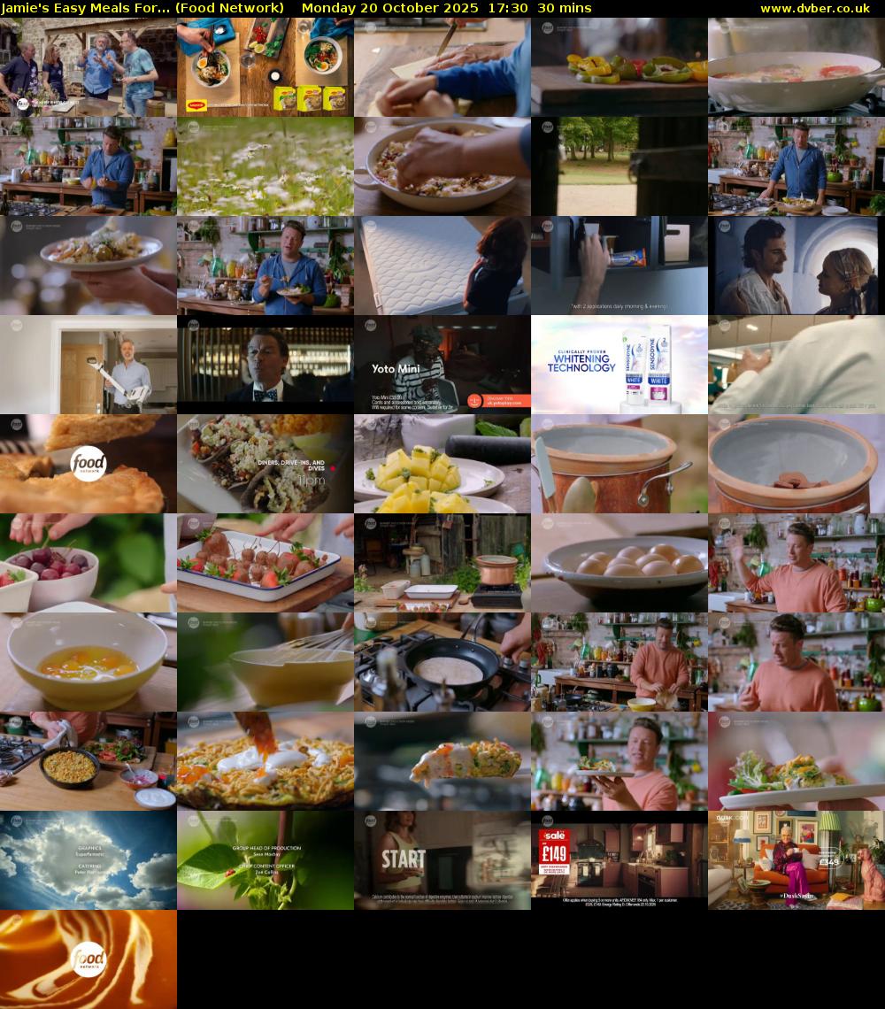 Jamie's Easy Meals For... (Food Network) Monday 20 October 2025 17:30 - 18:00