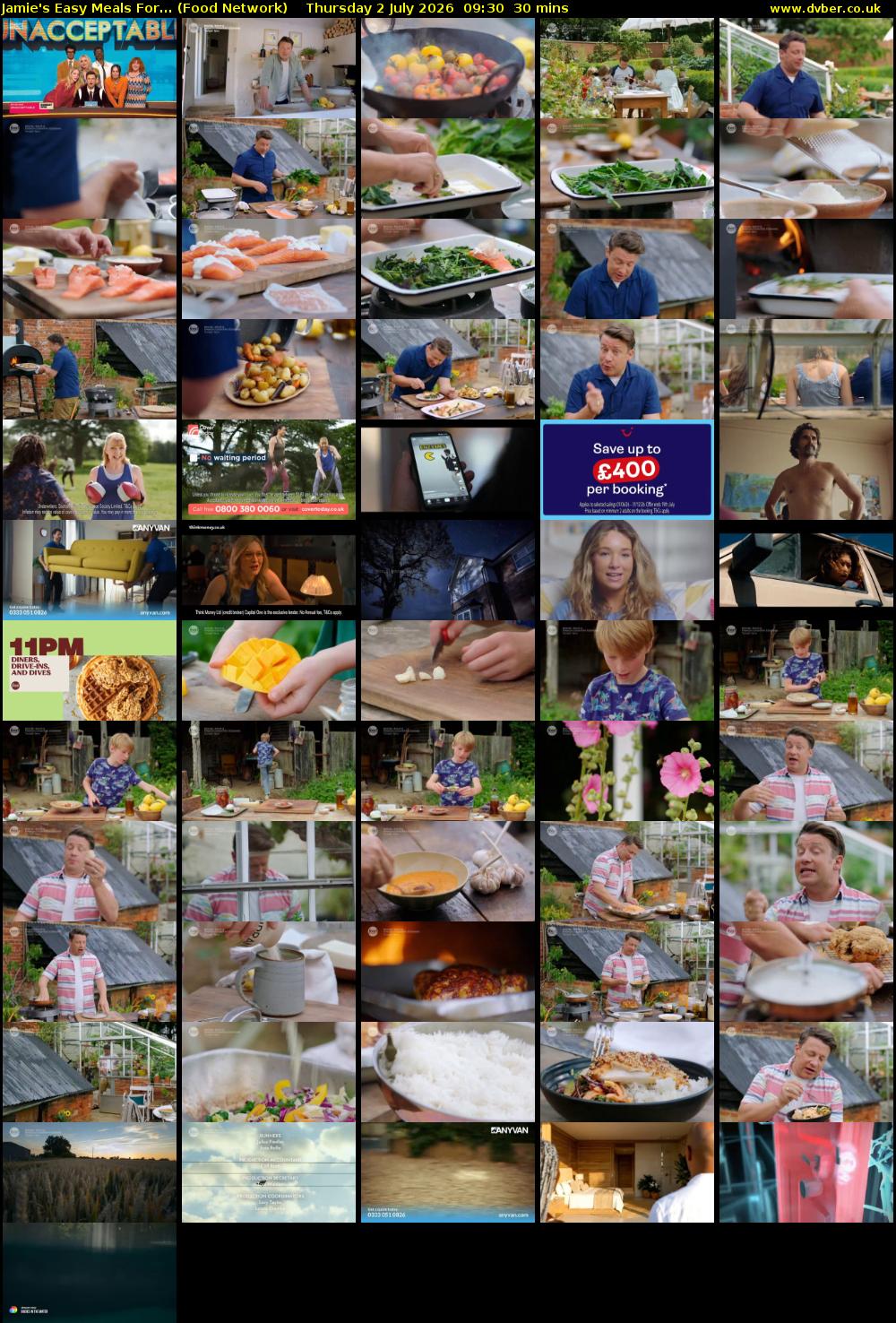 Jamie's Easy Meals For... (Food Network) Thursday 2 July 2026 09:30 - 10:00