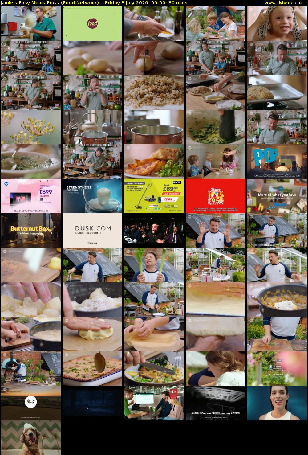 Jamie's Easy Meals For... (Food Network) Friday 3 July 2026 09:00 - 09:30