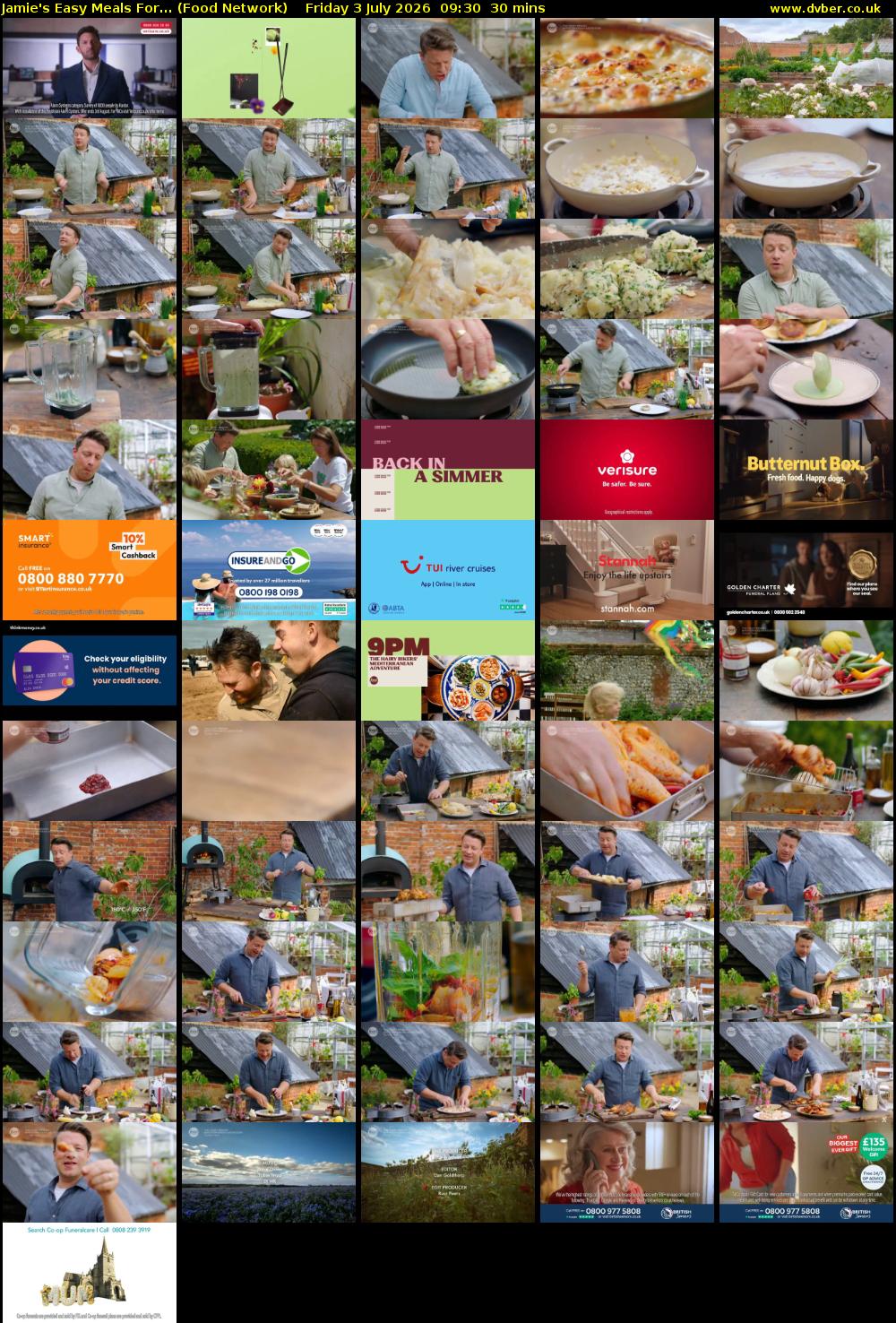 Jamie's Easy Meals For... (Food Network) Friday 3 July 2026 09:30 - 10:00