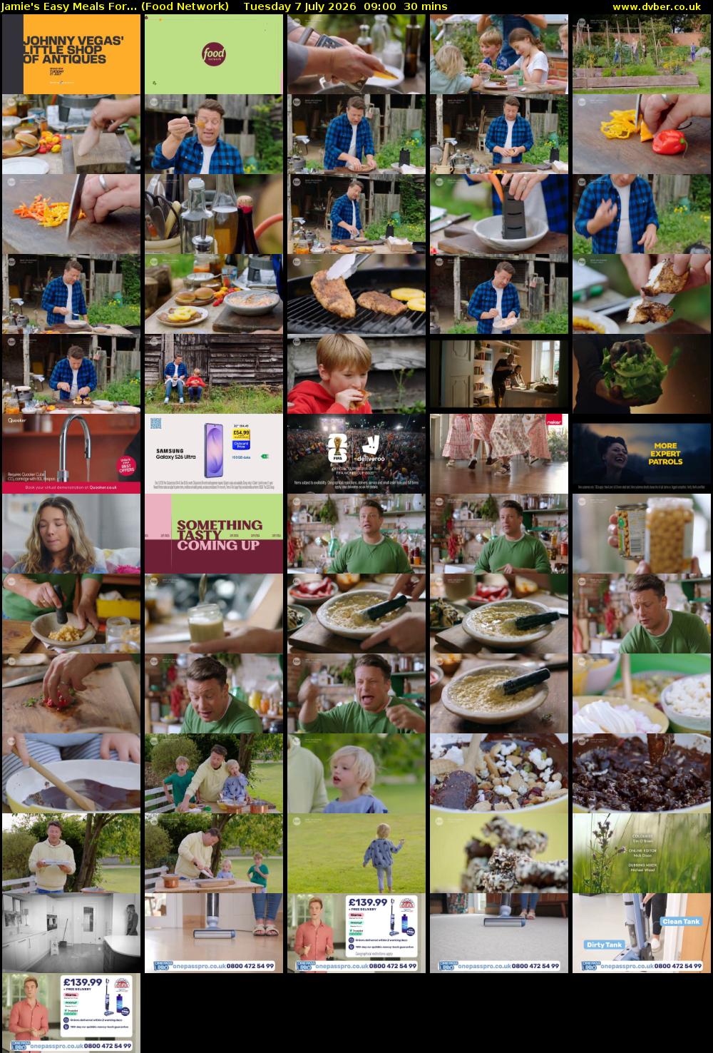 Jamie's Easy Meals For... (Food Network) Tuesday 7 July 2026 09:00 - 09:30