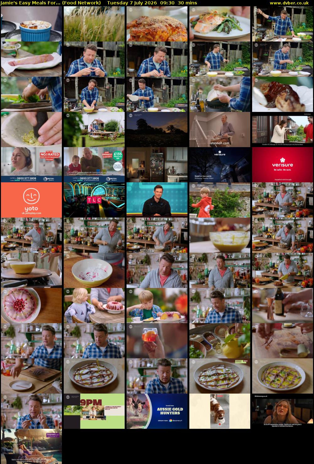 Jamie's Easy Meals For... (Food Network) Tuesday 7 July 2026 09:30 - 10:00