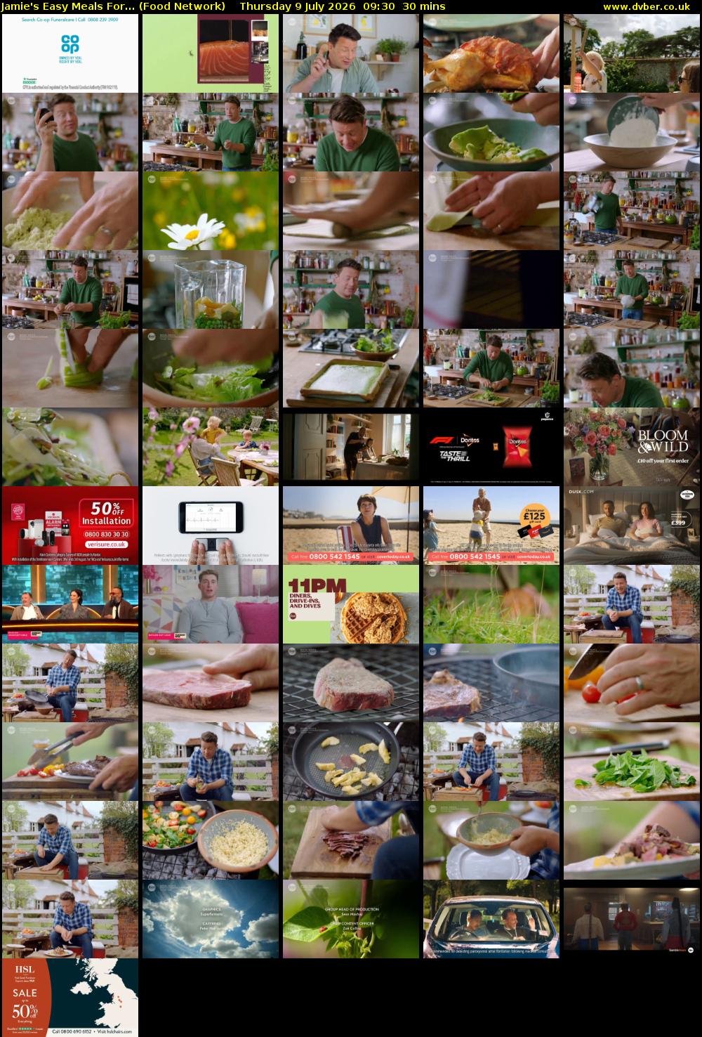 Jamie's Easy Meals For... (Food Network) Thursday 9 July 2026 09:30 - 10:00