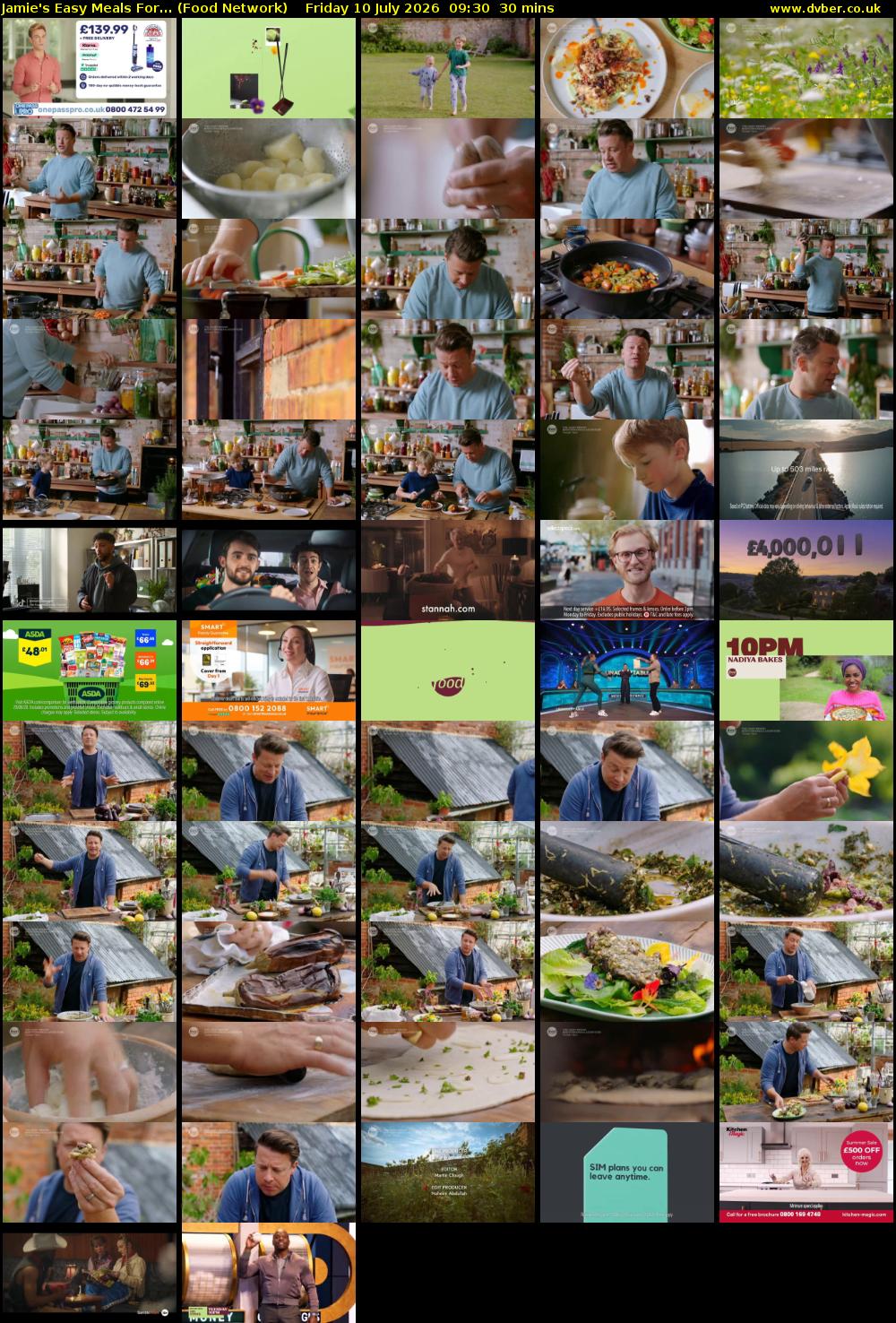 Jamie's Easy Meals For... (Food Network) Friday 10 July 2026 09:30 - 10:00