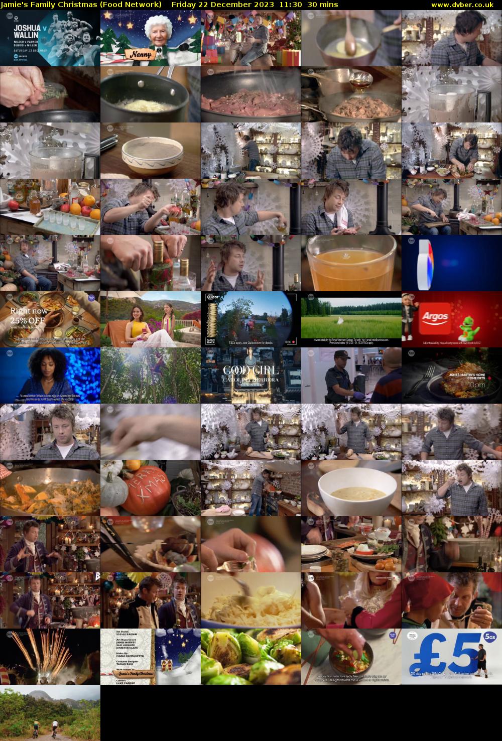 Jamie's Family Christmas (Food Network) Friday 22 December 2023 11:30 - 12:00