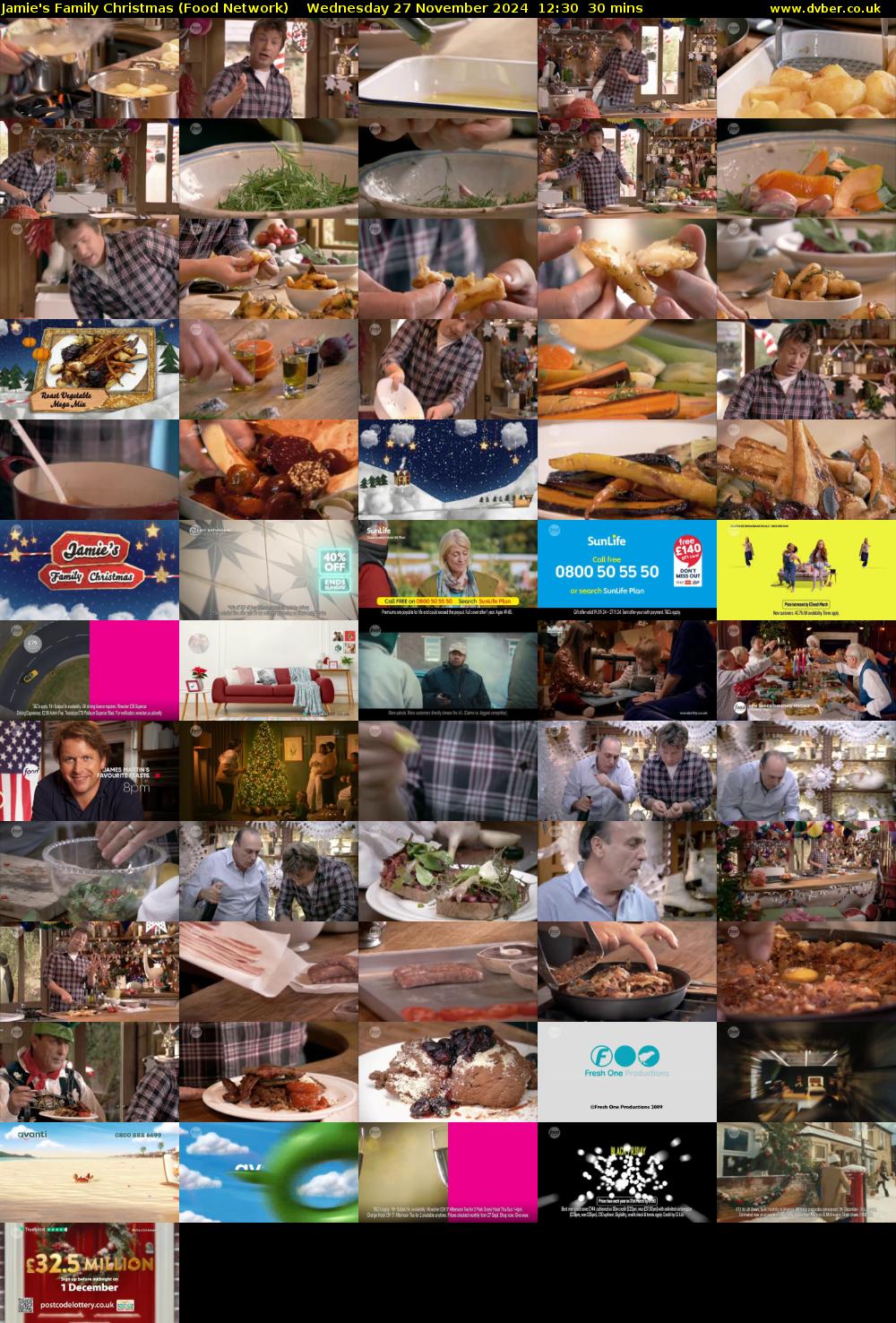 Jamie's Family Christmas (Food Network) Wednesday 27 November 2024 12:30 - 13:00