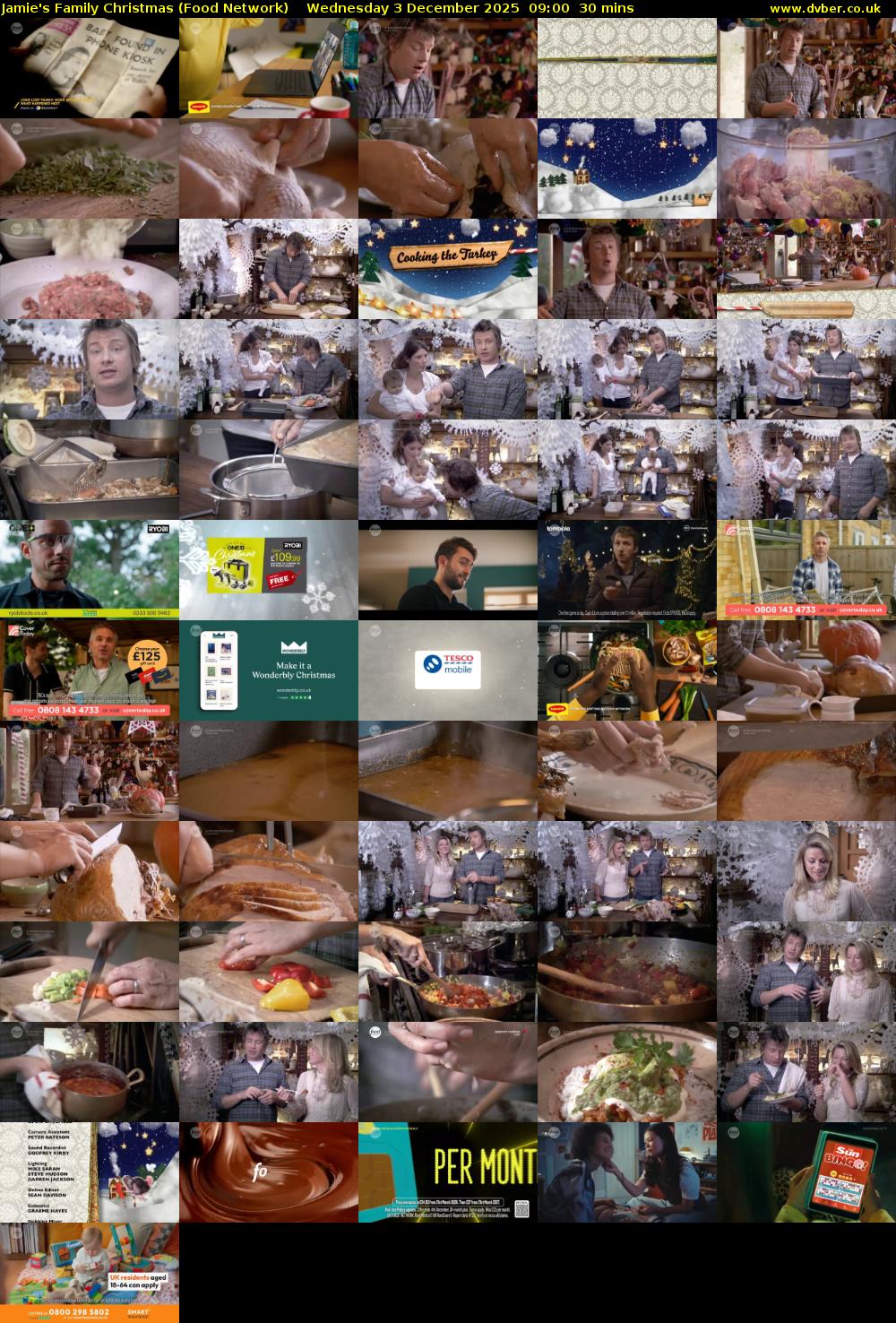 Jamie's Family Christmas (Food Network) Wednesday 3 December 2025 09:00 - 09:30