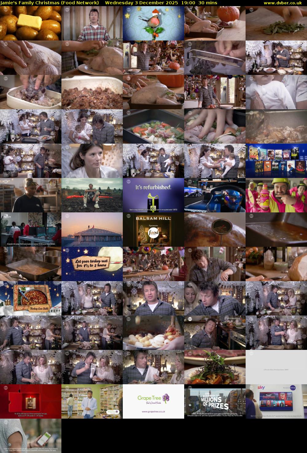 Jamie's Family Christmas (Food Network) Wednesday 3 December 2025 19:00 - 19:30