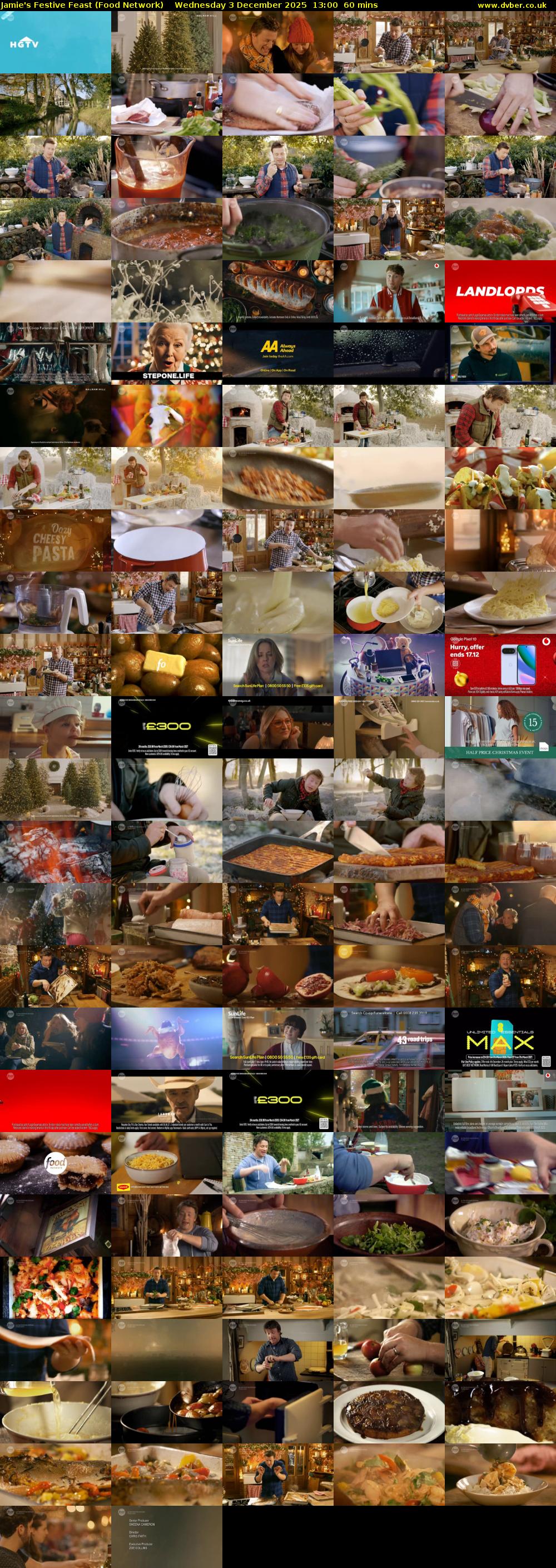 Jamie's Festive Feast (Food Network) Wednesday 3 December 2025 13:00 - 14:00