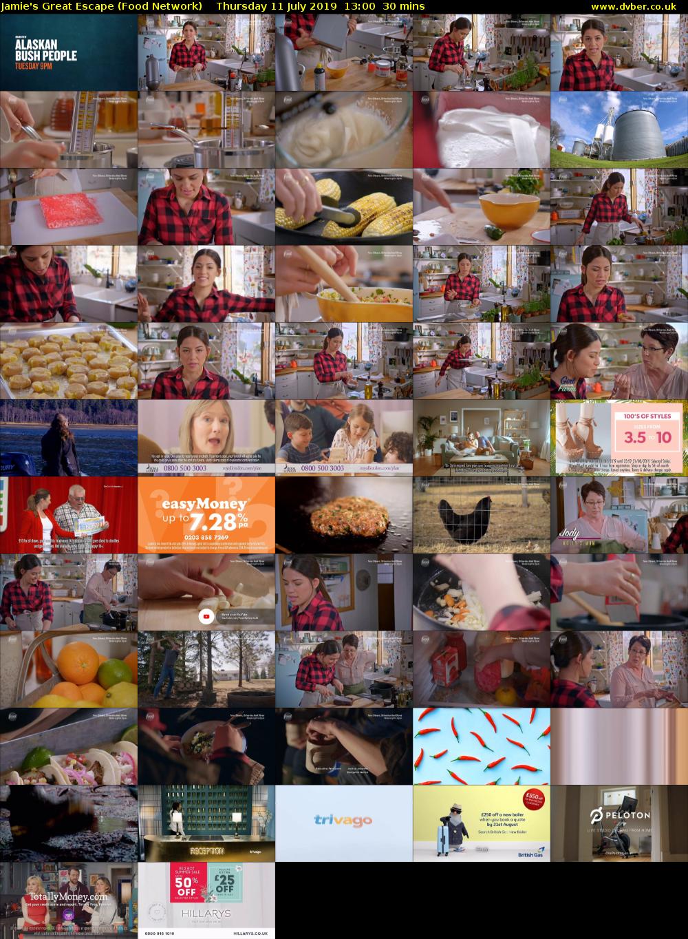 Jamie's Great Escape (Food Network) Thursday 11 July 2019 13:00 - 13:30