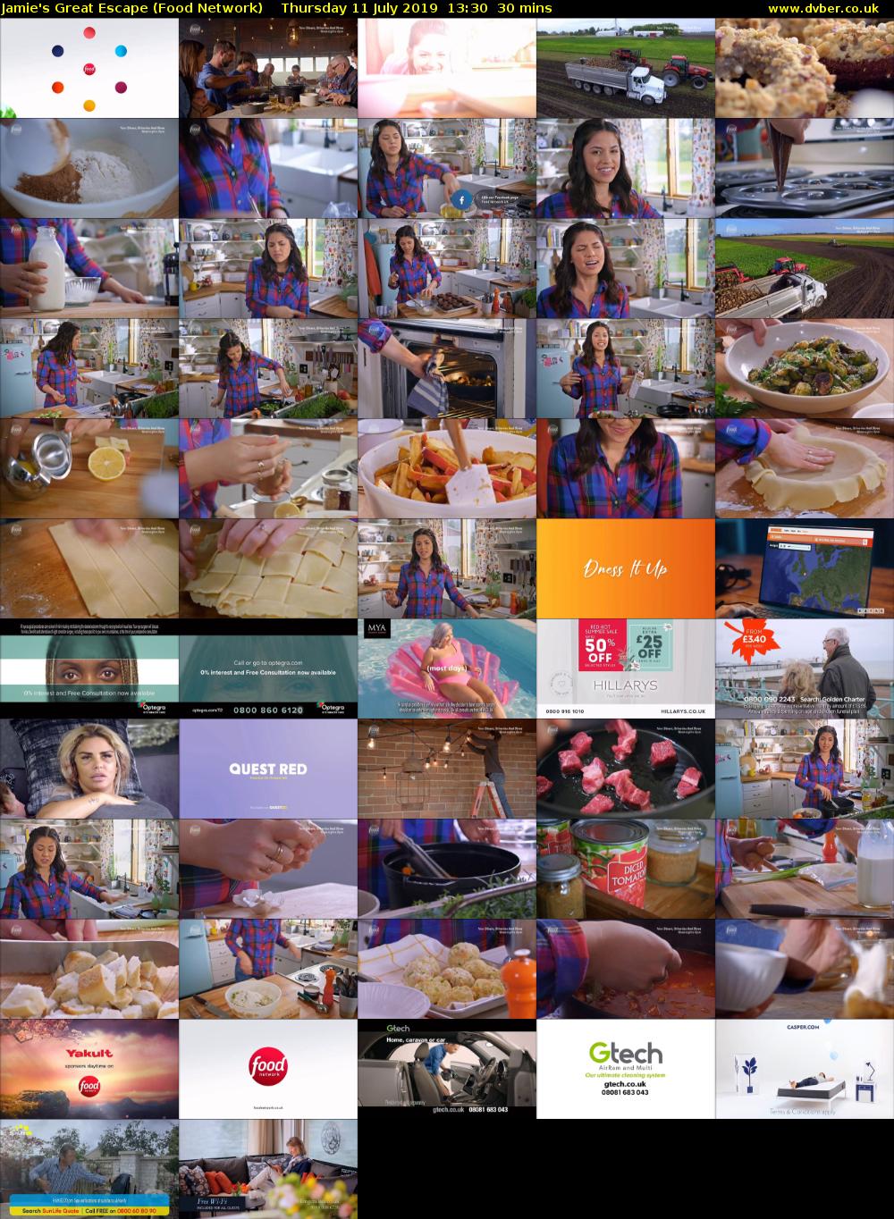 Jamie's Great Escape (Food Network) Thursday 11 July 2019 13:30 - 14:00