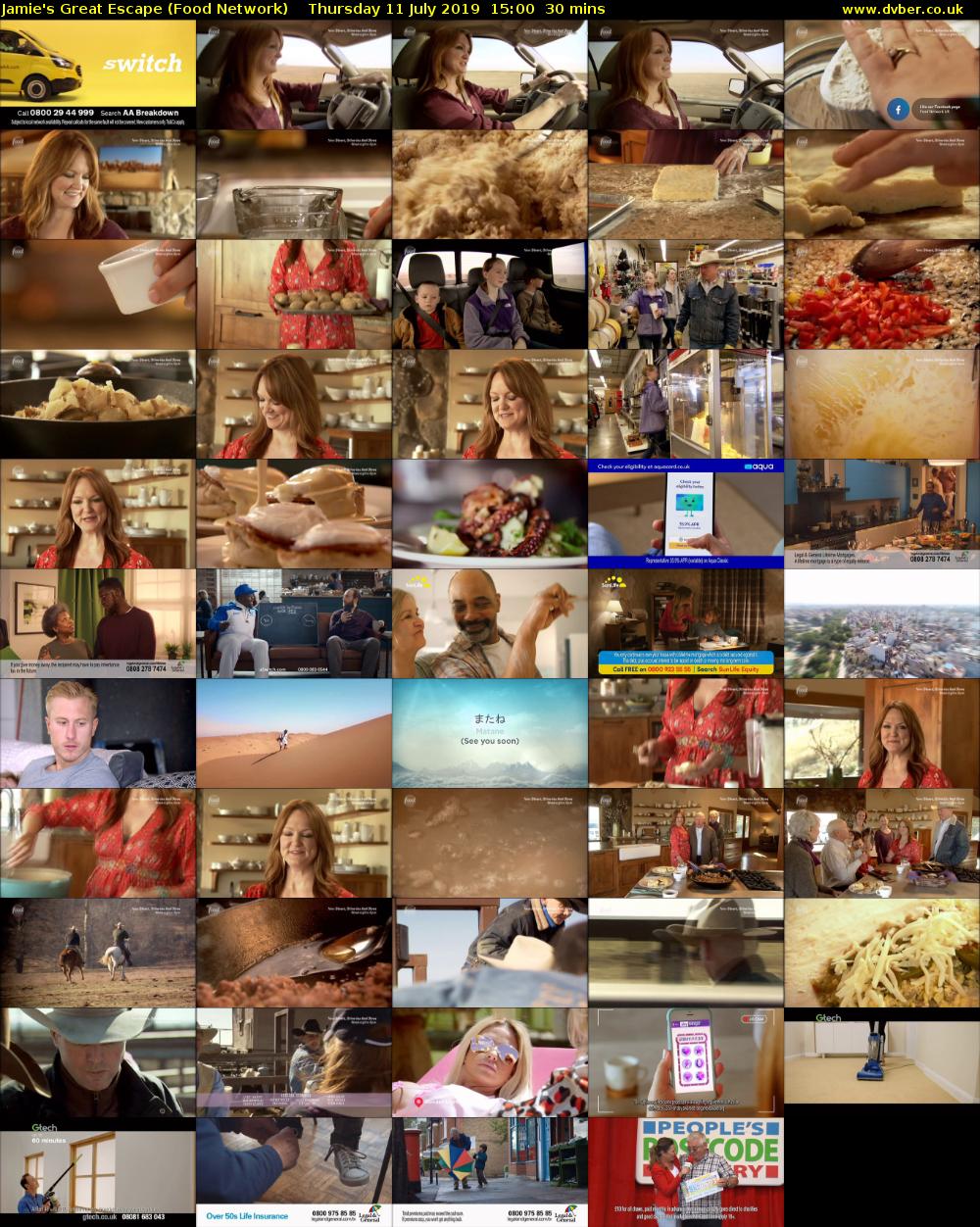 Jamie's Great Escape (Food Network) Thursday 11 July 2019 15:00 - 15:30