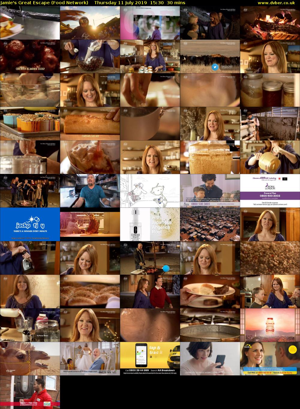 Jamie's Great Escape (Food Network) Thursday 11 July 2019 15:30 - 16:00