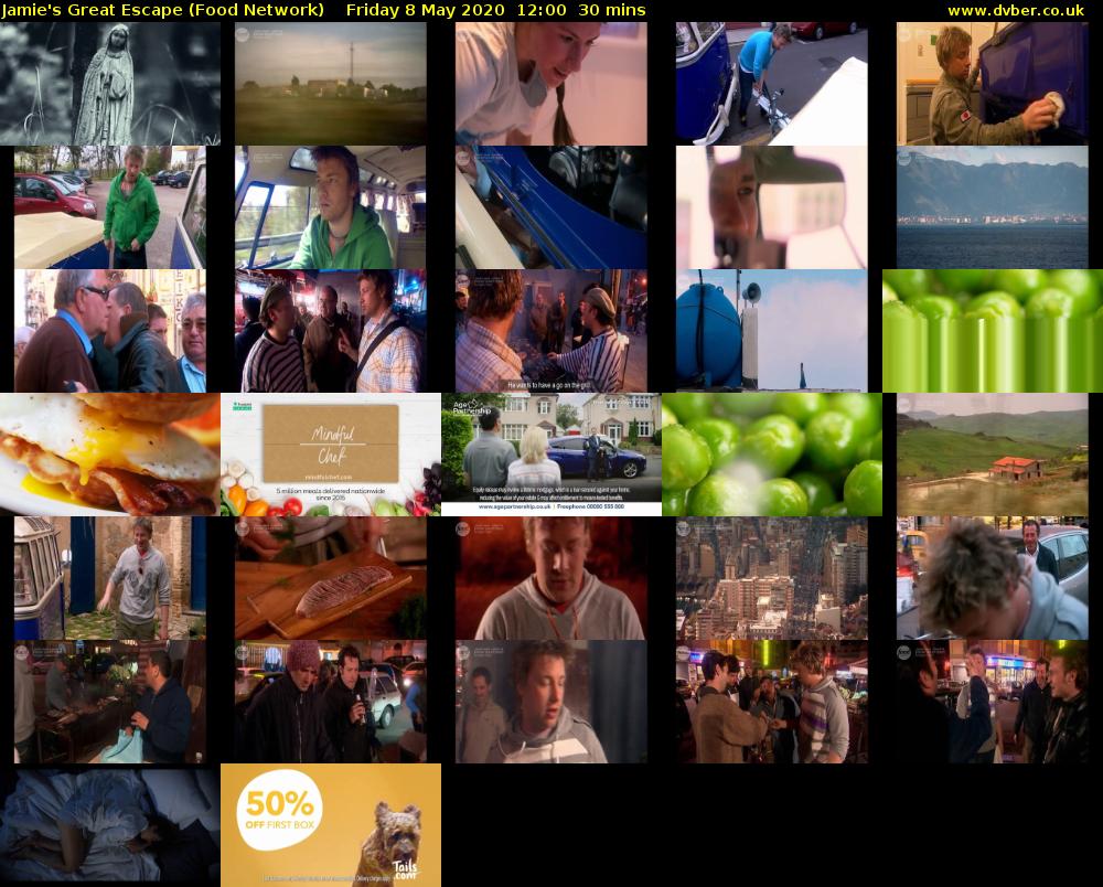Jamie's Great Escape (Food Network) Friday 8 May 2020 12:00 - 12:30