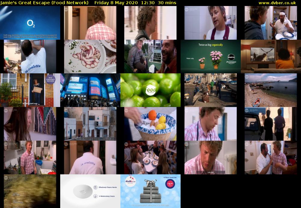 Jamie's Great Escape (Food Network) Friday 8 May 2020 12:30 - 13:00