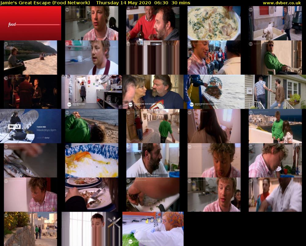 Jamie's Great Escape (Food Network) Thursday 14 May 2020 06:30 - 07:00