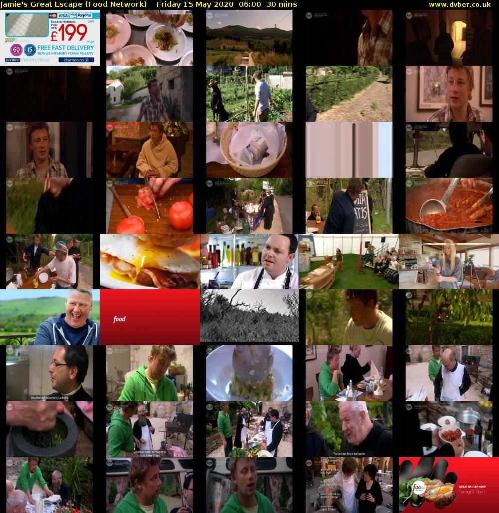 Jamie's Great Escape (Food Network) Friday 15 May 2020 06:00 - 06:30