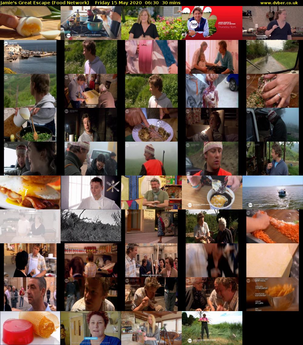 Jamie's Great Escape (Food Network) Friday 15 May 2020 06:30 - 07:00