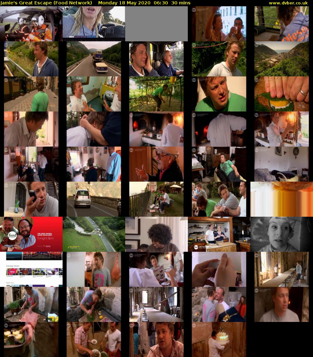 Jamie's Great Escape (Food Network) Monday 18 May 2020 06:30 - 07:00