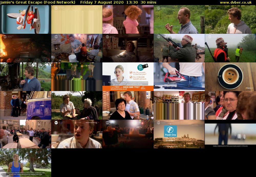 Jamie's Great Escape (Food Network) Friday 7 August 2020 13:30 - 14:00