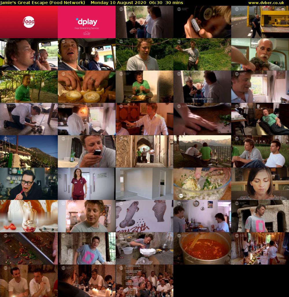 Jamie's Great Escape (Food Network) Monday 10 August 2020 06:30 - 07:00