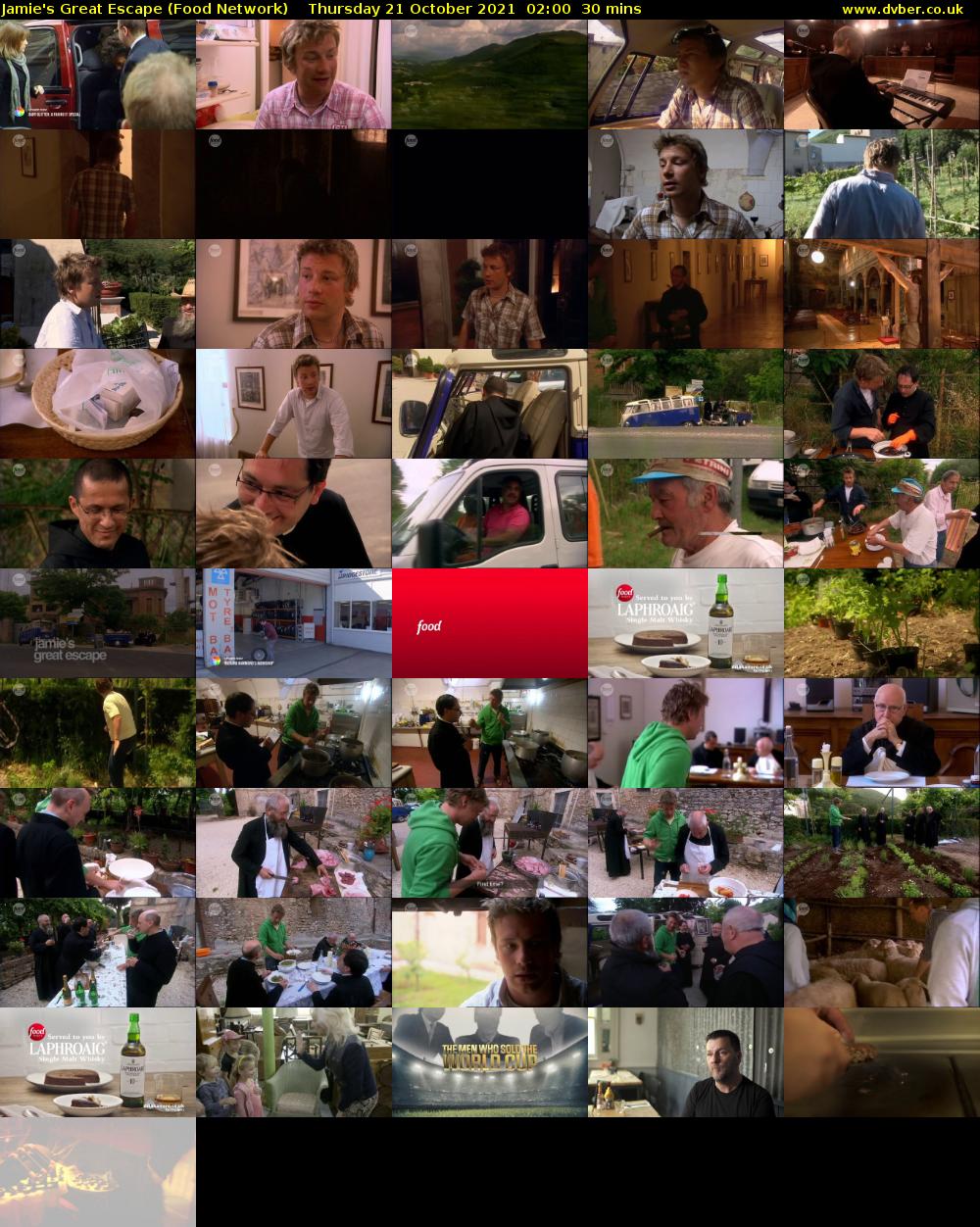 Jamie's Great Escape (Food Network) Thursday 21 October 2021 02:00 - 02:30