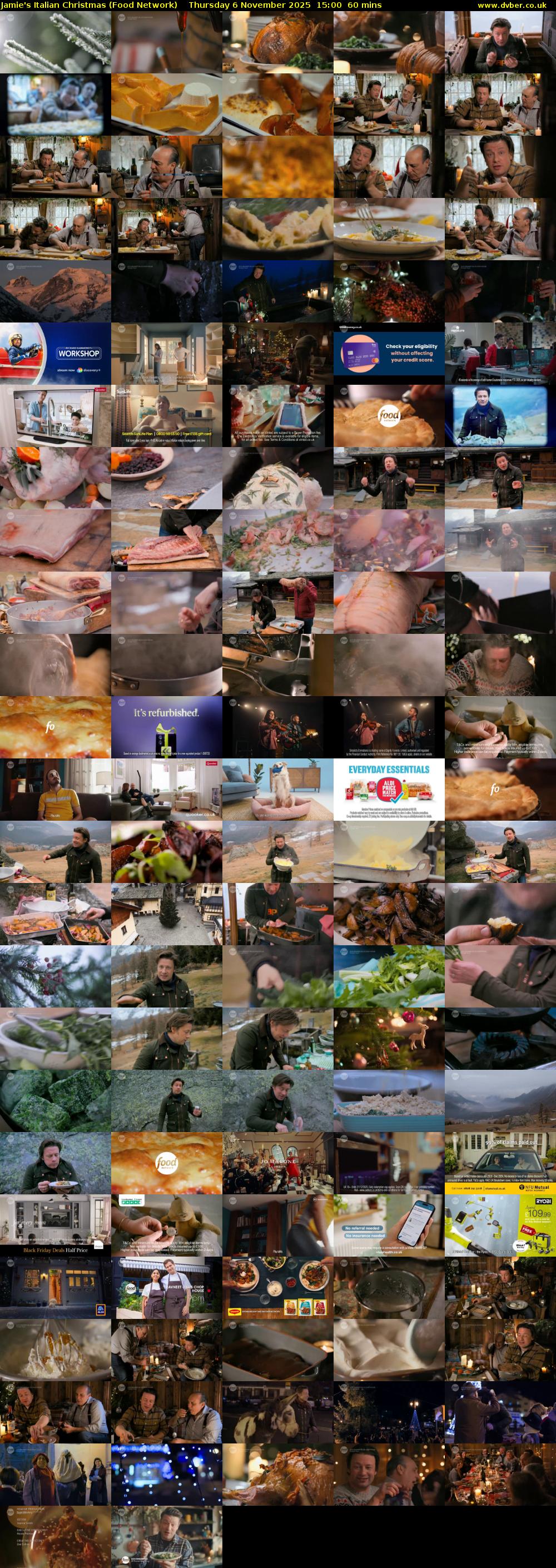 Jamie's Italian Christmas (Food Network) Thursday 6 November 2025 15:00 - 16:00