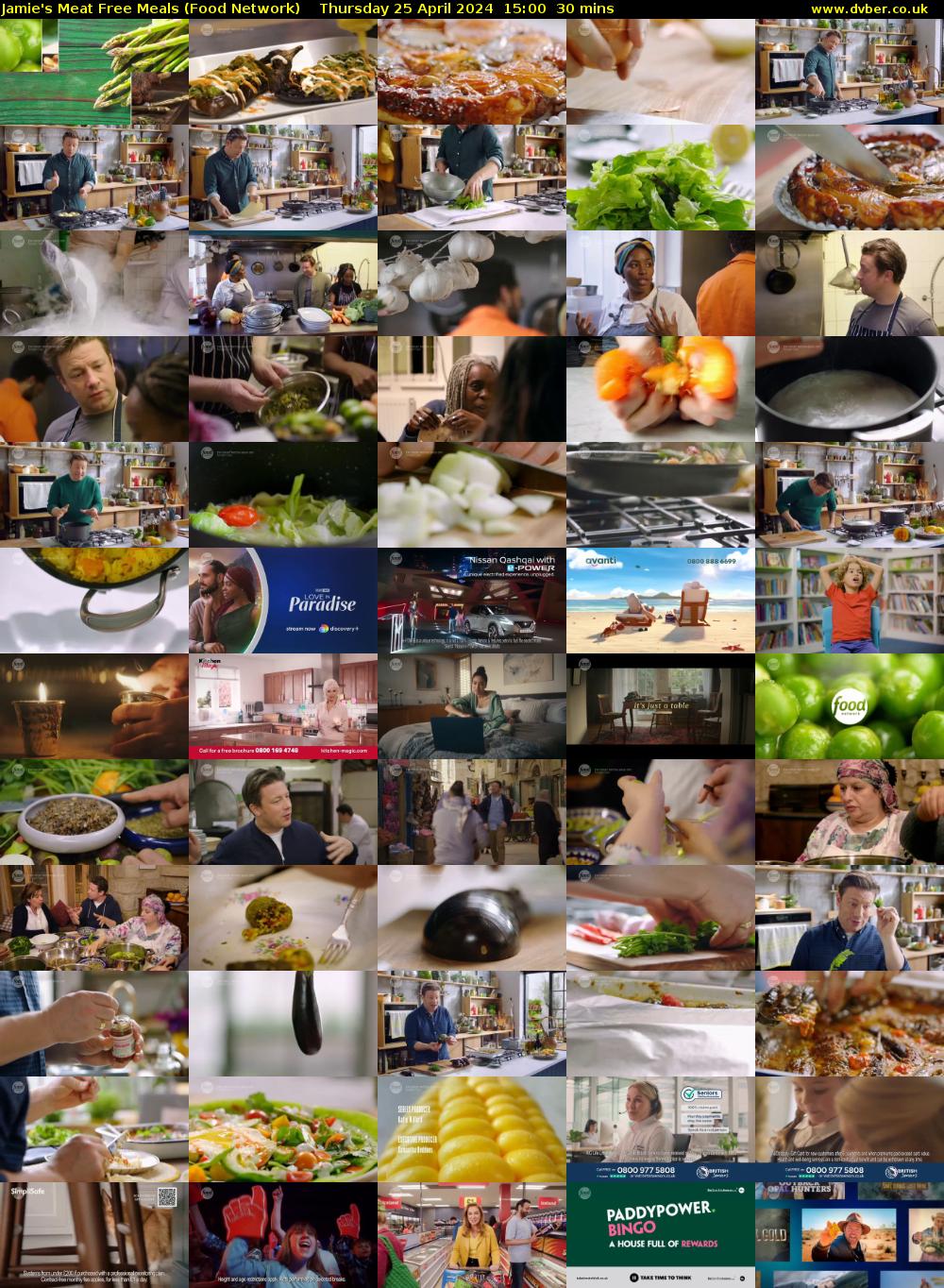 Jamie's Meat Free Meals (Food Network) Thursday 25 April 2024 15:00 - 15:30
