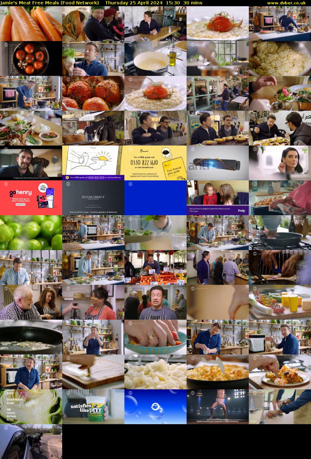 Jamie's Meat Free Meals (Food Network) Thursday 25 April 2024 15:30 - 16:00