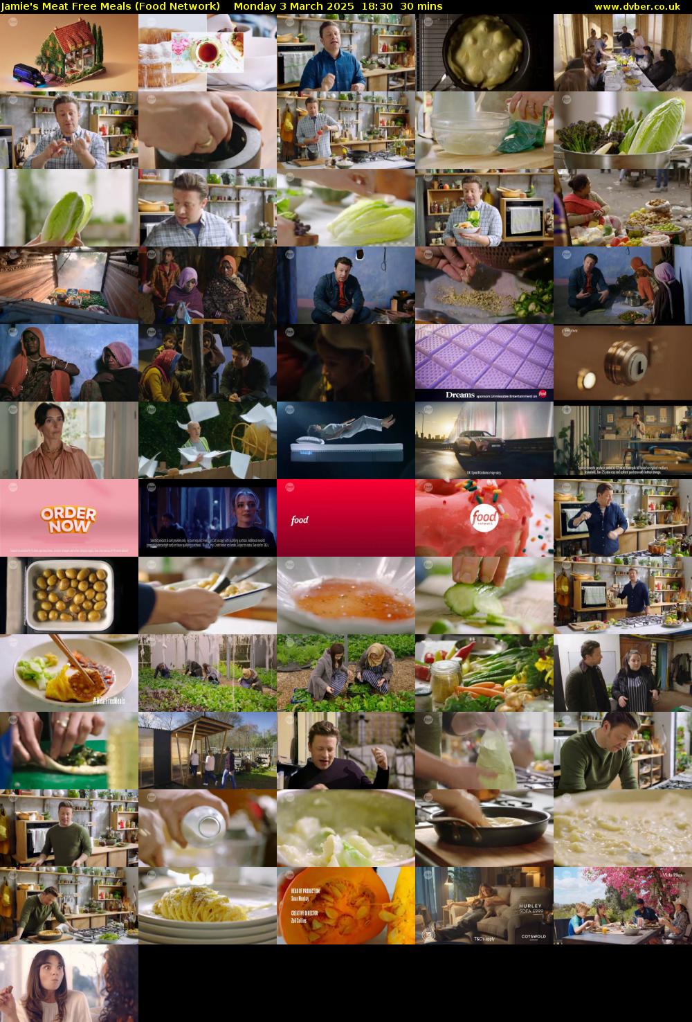 Jamie's Meat Free Meals (Food Network) Monday 3 March 2025 18:30 - 19:00