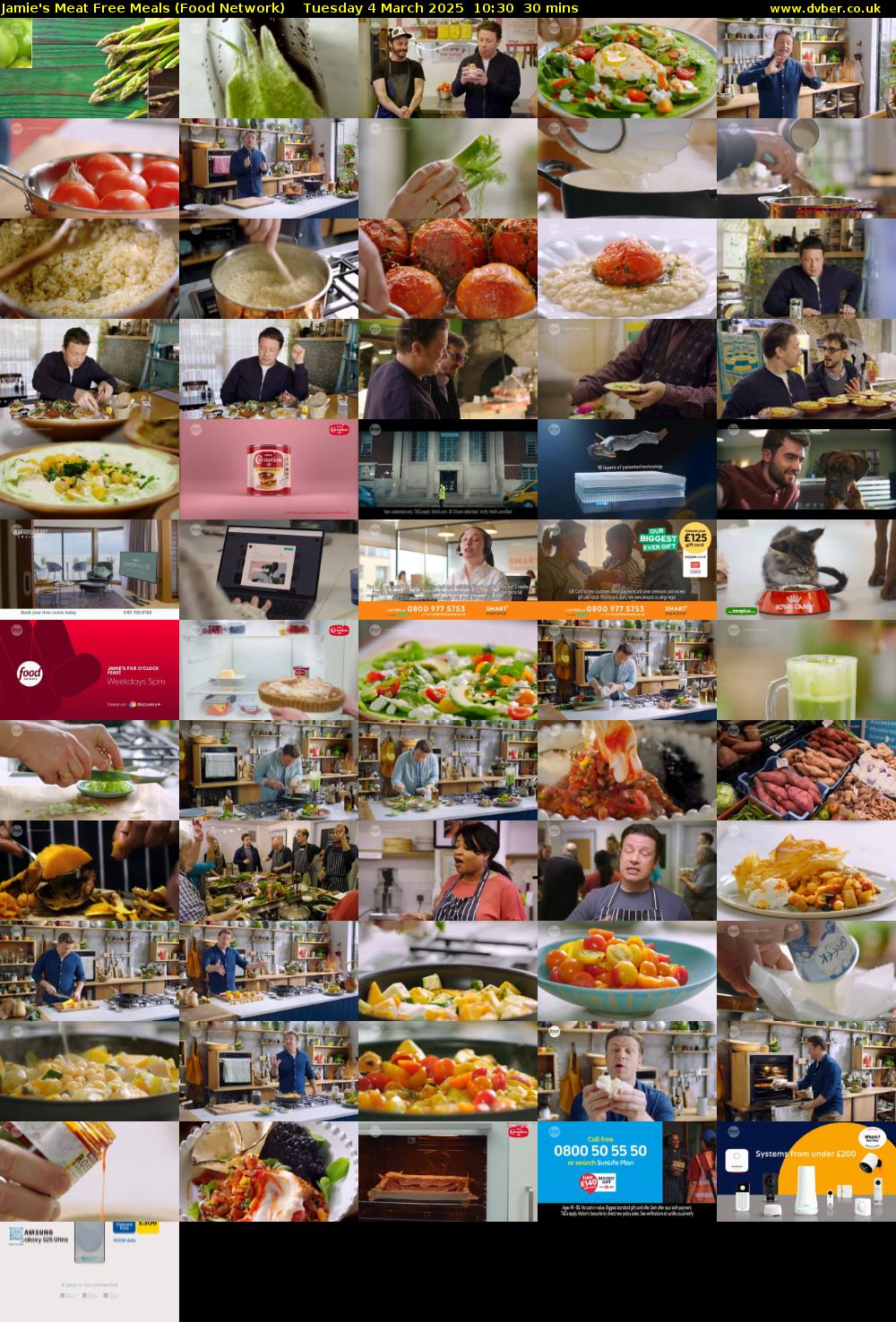 Jamie's Meat Free Meals (Food Network) Tuesday 4 March 2025 10:30 - 11:00