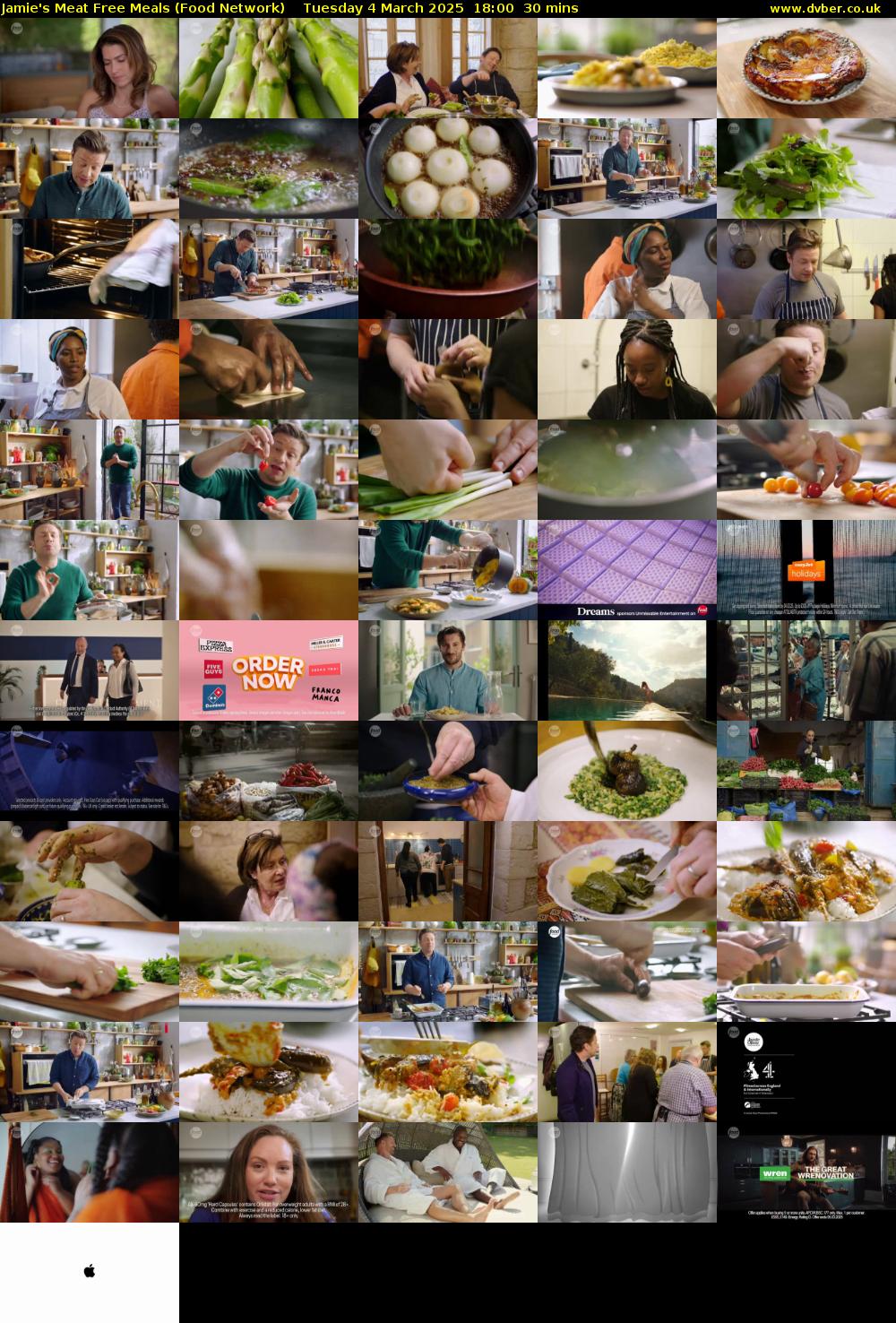 Jamie's Meat Free Meals (Food Network) Tuesday 4 March 2025 18:00 - 18:30