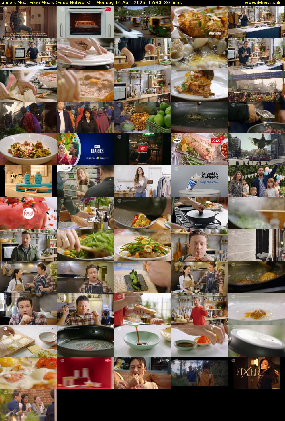 Jamie's Meat Free Meals (Food Network) Monday 14 April 2025 17:30 - 18:00