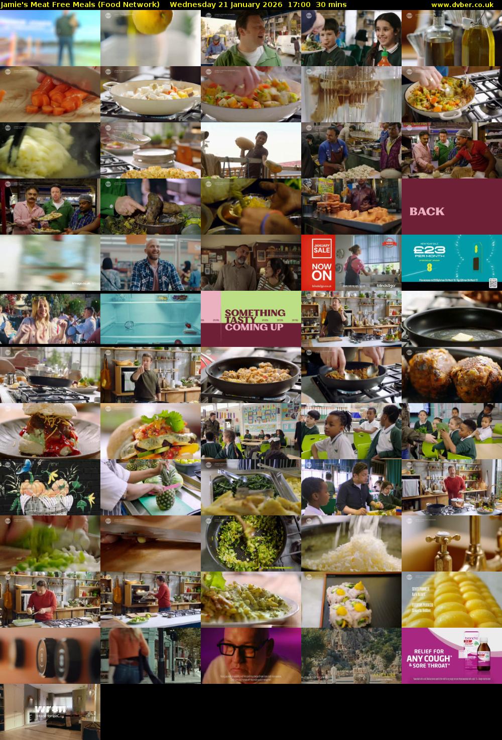 Jamie's Meat Free Meals (Food Network) Wednesday 21 January 2026 17:00 - 17:30