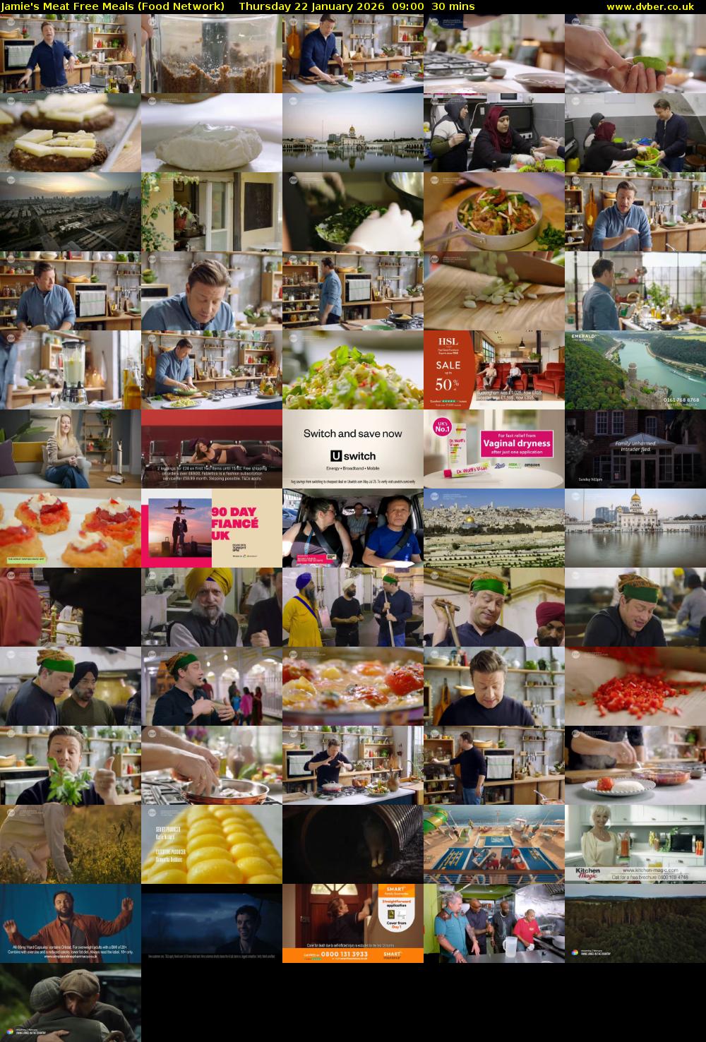 Jamie's Meat Free Meals (Food Network) Thursday 22 January 2026 09:00 - 09:30