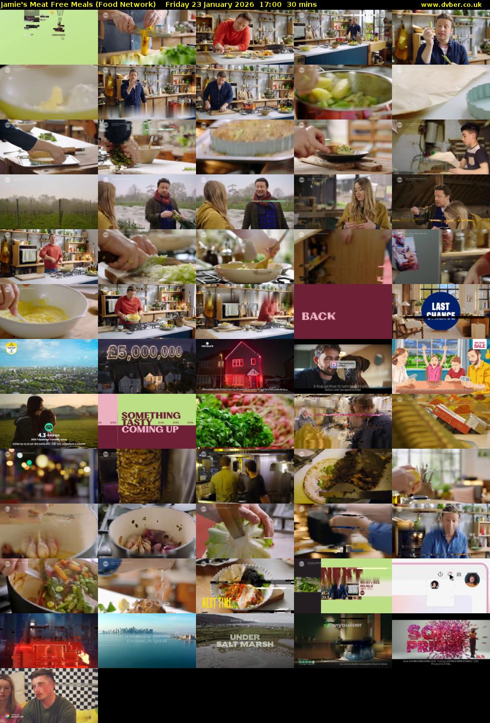 Jamie's Meat Free Meals (Food Network) Friday 23 January 2026 17:00 - 17:30