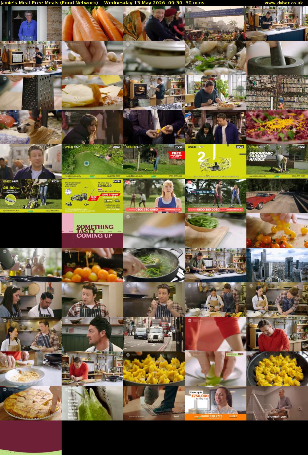 Jamie's Meat Free Meals (Food Network) Wednesday 13 May 2026 09:30 - 10:00