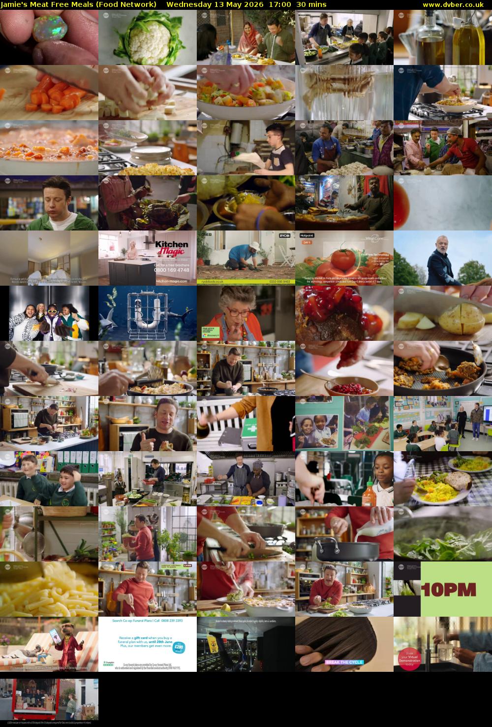 Jamie's Meat Free Meals (Food Network) Wednesday 13 May 2026 17:00 - 17:30