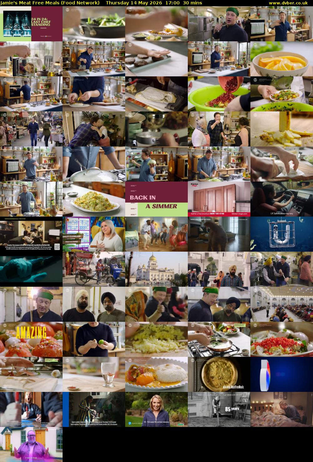 Jamie's Meat Free Meals (Food Network) Thursday 14 May 2026 17:00 - 17:30