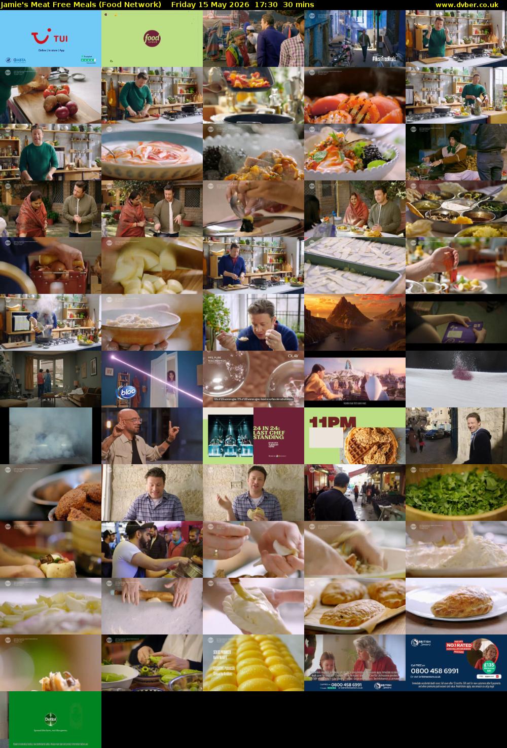 Jamie's Meat Free Meals (Food Network) Friday 15 May 2026 17:30 - 18:00