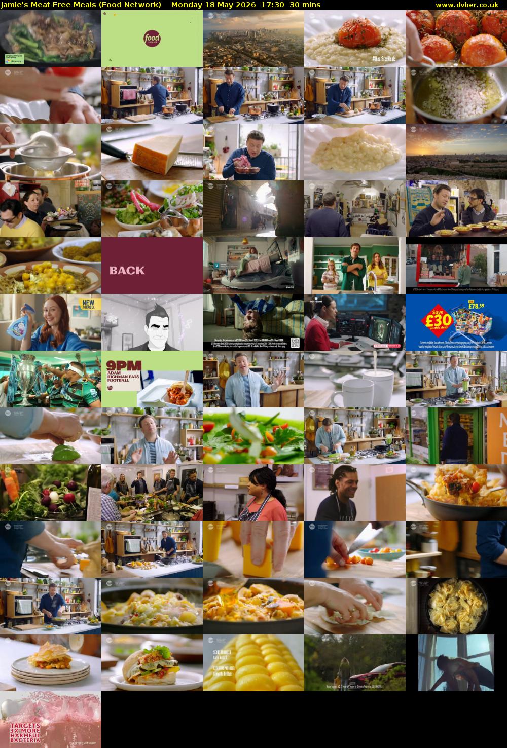 Jamie's Meat Free Meals (Food Network) Monday 18 May 2026 17:30 - 18:00