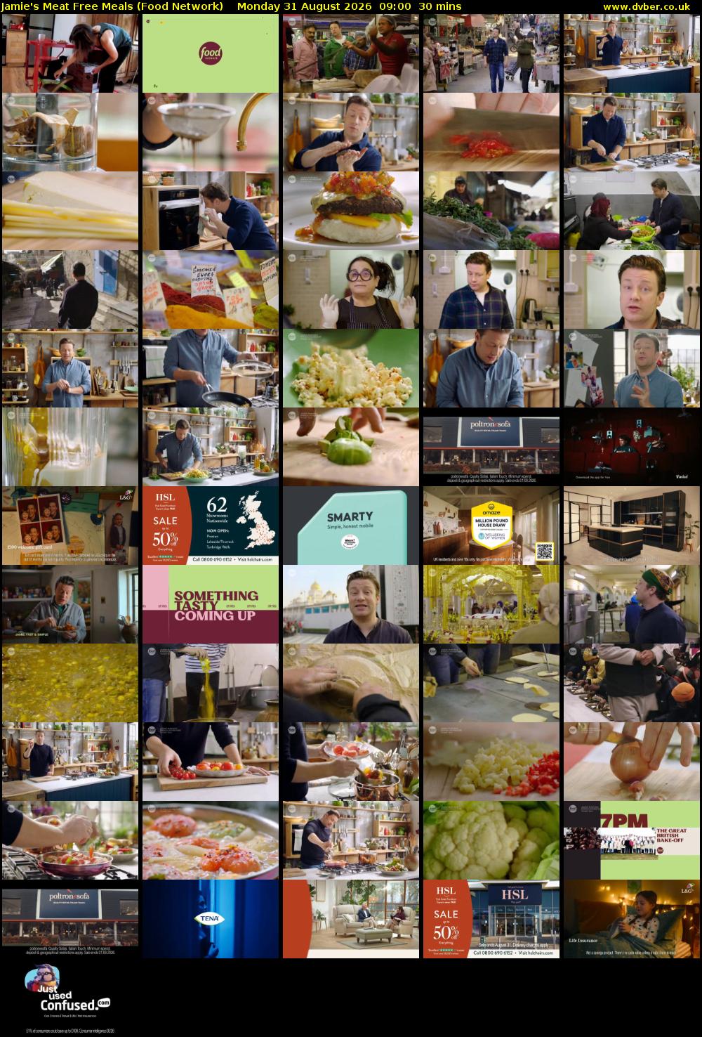 Jamie's Meat Free Meals (Food Network) Monday 31 August 2026 09:00 - 09:30