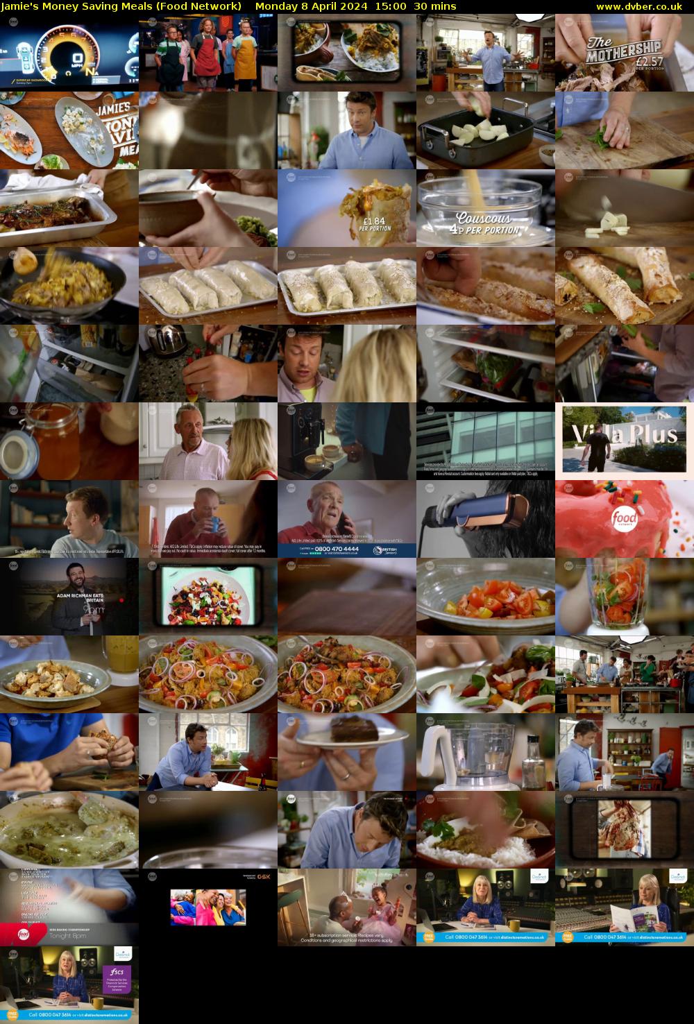 Jamie's Money Saving Meals (Food Network) Monday 8 April 2024 15:00 - 15:30