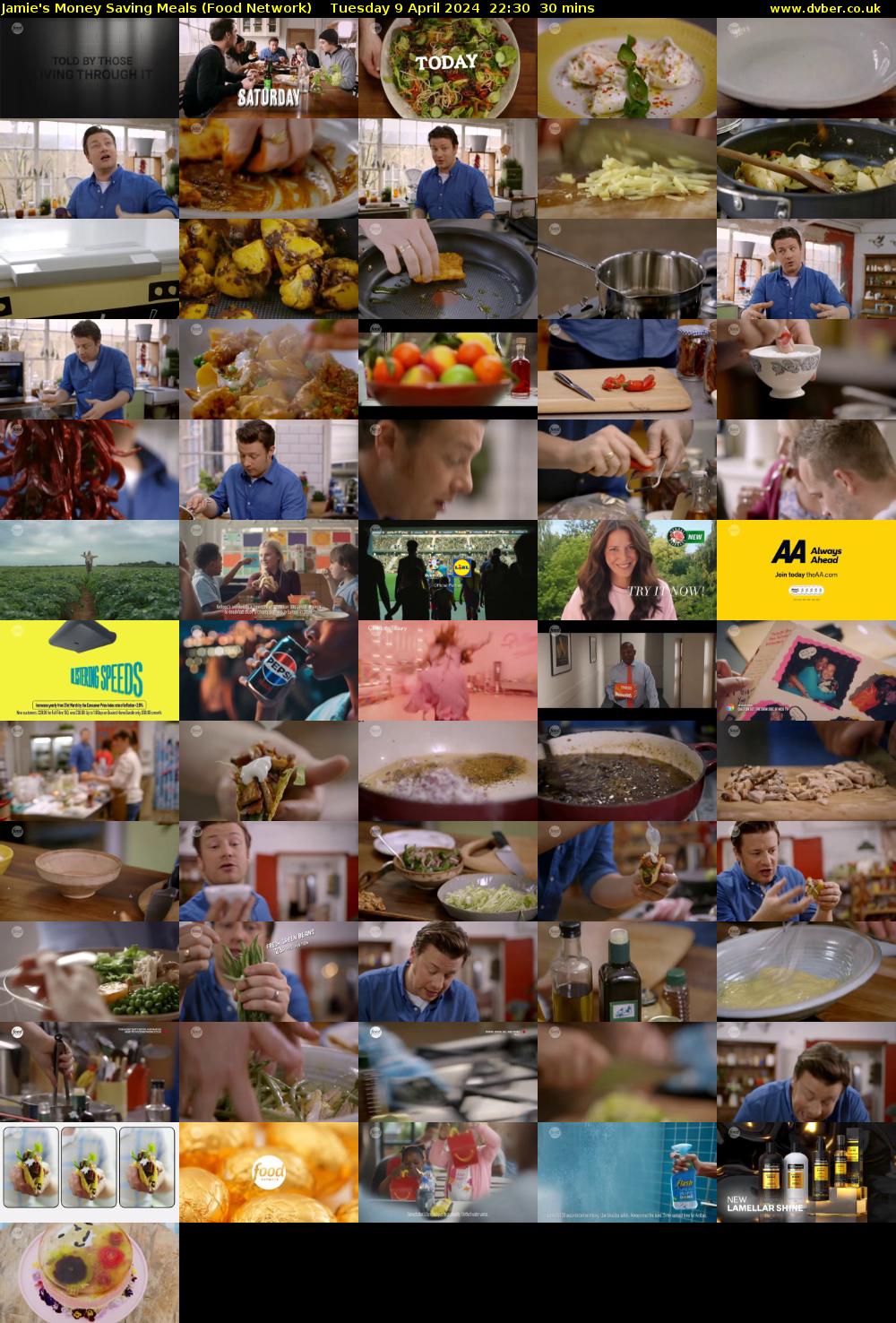 Jamie's Money Saving Meals (Food Network) Tuesday 9 April 2024 22:30 - 23:00