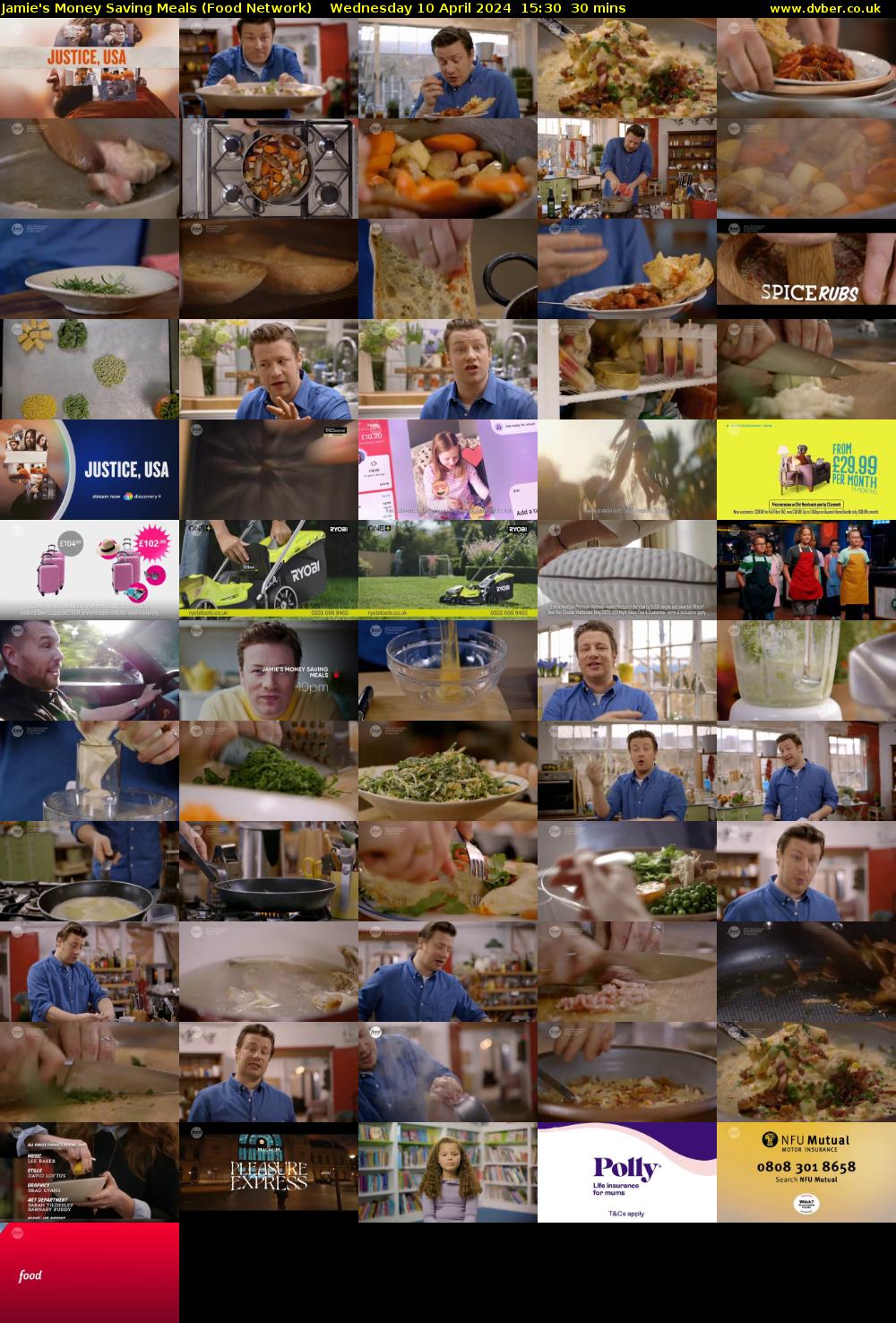 Jamie's Money Saving Meals (Food Network) Wednesday 10 April 2024 15:30 - 16:00