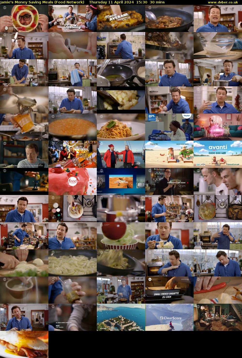 Jamie's Money Saving Meals (Food Network) Thursday 11 April 2024 15:30 - 16:00