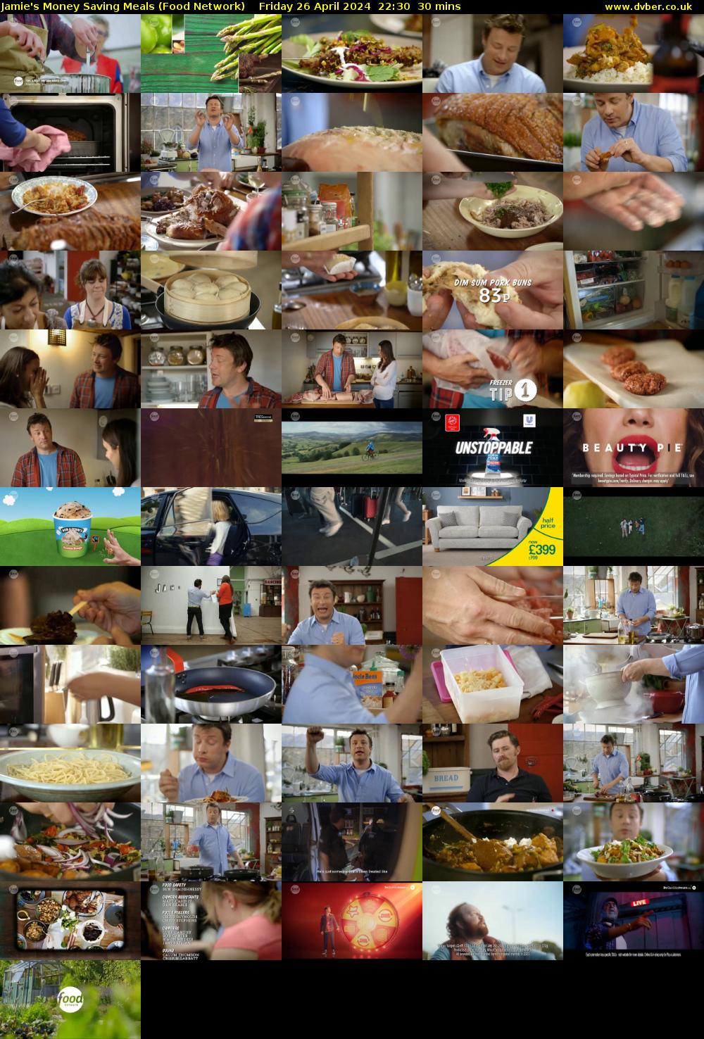 Jamie's Money Saving Meals (Food Network) Friday 26 April 2024 22:30 - 23:00